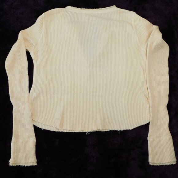 Free People One Colt Long Sleeve Henley | Waffle Thermal | Cream | VGUC | Large - Picture 7 of 8